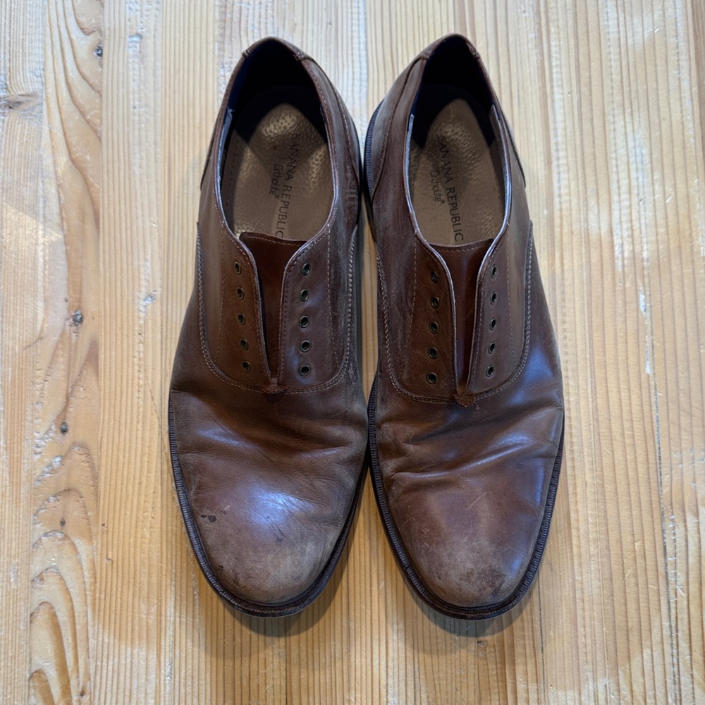 Banana Republic Men's Rich Brown Leather Oxfords